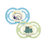 Mam sucettes perfect nuit 6 + mois silicone moutons et grenouilles x2