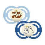 Mam sucettes perfect nuit 6 + mois silicone renard et ours x2