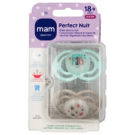 Mam sucettes perfect nuit tend 18 + silicone motifs dream big  bleu et etoiles x2