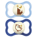 Mam sucettes supreme nuit 18 + silicone motifs loup et ours x2