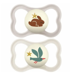 Mam sucette supreme nuit 6 + mois silicone motif lapin et oiseau x2