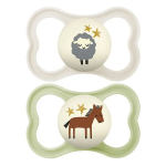 Mam sucette supreme nuit 6 + mois silicone mouton et cheval x2
