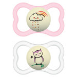 Mam supreme sucette nuit physiologique + 18m nuage arc - en - ciel hibou lot de 2 + bo�te de st�rilisation ...