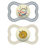 Mam supreme sucette nuit physiologique + 18m plan�te �cureuil lot de 2 + bo�te de st�rilisation