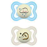 Mam supreme sucette nuit physiologique + 2m nuage pluie hrisson lot de 2 + bote de strilisation