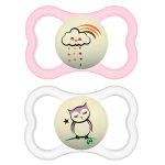 Mam supreme sucette nuit physiologique + 6m nuage arc - en - ciel hibou lot de 2 + bote de strilisation ...