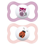 Mam supreme sucette physiologique silicone + 18m hibou coccinelle lot de 2 + boite de st�rilisation