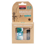 Manouka bracelet anti - moustiques blanc palmier + recharge 6ml