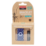 Manouka bracelet anti - moustiques bleu fonc trait blanc + recharge 6ml