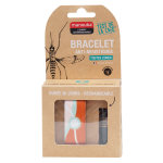 Manouka bracelet anti - moustiques orange bleu pale blanc + recharge 6ml