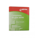 Mfra compresses gaze strile 10 x 2 compresses 7, 5cm x 7, 5cm