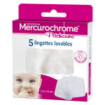 Mercurochrome hygine et soins lingette lavable 5 units + filet de lavage