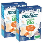 Modilac mes céréales du soir bio riz carotte dès 4 mois lot de 2x250g Modilac mes céréales du soir bio riz carotte dès 4 mois lot de 2x250g