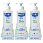 Mustela bain & toilette eau nettoyante sans rinage lot de 3 x 500ml