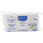 Mustela lingettes de coton bio  l'eau 60 units