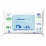 Mustela lingettes nettoyantescompostables non parfumes 60 units