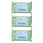 Mustela lingettes nettoyantes compostables parfumes lot de 3 x 60 units