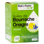 Nat & form bio bourrache onagre vitamine e 120 capsules Nat & form bio bourrache onagre vitamine e 120 capsules