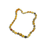 Nildor collier d'ambre bb perles olives multicolores 33cm rf a250
