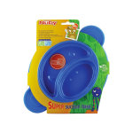 Nuby assiette anti - drapante silicone singe bleue + 9m