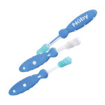 Nuby set evolutif brosse � dents bleu + 3 mois