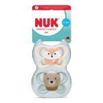 Nuk 2 sucettes perfect match air 0 - 6m renard / ours