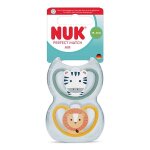Nuk 2 sucettes perfect match air 18 - 36m z�bre / lion