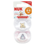 Nuk disney baby sucette physiologique silicone + 0m winnie l'ourson gris rose lot de 2
