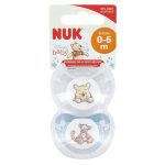 Nuk disney baby sucette physiologique silicone + 0m winnie l'ourson gris bleu lot de 2