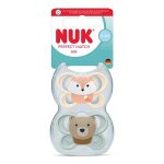 Nuk sucettes perfect match air 0 - 2m renard / ours 2 unit�s