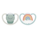 Nuk 2 sucettes perfect match air 0 - 6m grenouille / ours