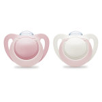 Nuk sucette physiologique silicone genius + 18m rose lot de 2