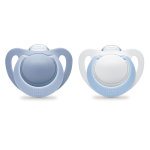 Nuk sucette physiologique silicone genius + 18m bleu lot de 2