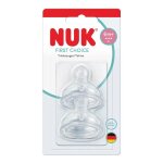 Nuk t�tine physiologique en silicone first choice + + 6m d�bit xl lot de 2