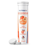 Nutri&co Électrolytes hydratation - 5 minéraux 4 vitamines - goût pêche - 15 comprimés Nutri&co Électrolytes hydratation - 5 minéraux 4 vitamines - goût pêche - 15 comprimés
