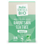 Nutrisanté les nutri'sentiels bio huiles essentielles ravintsara tea tree 30 gélules Nutrisanté les nutri'sentiels bio huiles essentielles ravintsara tea tree 30 gélules