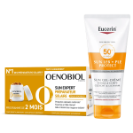 Oenobiol sun expert pr�parateur solaire peau sensible + eucerin sun protection leb gel - cr�me