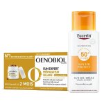 Oenobiol sun expert pr�parateur solaire peau sensible + eucerin sun protection leb gel - cr�me