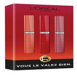 L'or�al paris coffret trio de rouge � l�vres liquide laque resistance fini brilliant