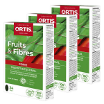 Ortis transit intestinal fruits & fibres forte 24 comprim�s - lot de 3