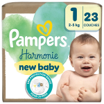 Pampers couches harmonie t1 (2 - 5 kg) avec emballage papier recyclable