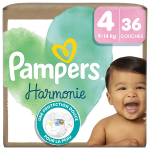 Pampers couches harmonie t4 (9 - 14 kg) avec emballage papier recyclable
