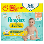 Pampers couches premium protection maxi pack t3 (6 - 10 kg) 108 couches