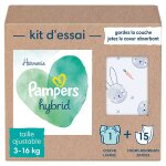 Pampers harmonie hybrid 1 couche lavable + 15 coeurs absorbants jetables
