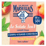 Le petit marseillais savon solide 3 en 1 lavant doux p�che nectarine 80g