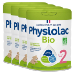 Physiolac bio lait 2ème age 800g - lot de 4 Physiolac bio lait 2ème age 800g - lot de 4
