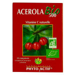 Phyto actif acerola bio 500 24 comprimés Phyto actif acerola bio 500 24 comprimés