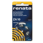 Pile pour appareil auditif renata zinc air za10 0% mercure 1, 45v 6 units