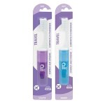 Plic brosse � dents de voyage poils souple avec �tui ventil� coloris al�atoire
