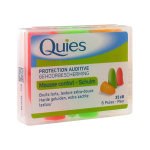 Quies protection auditive mousse confort 6 paires fluo